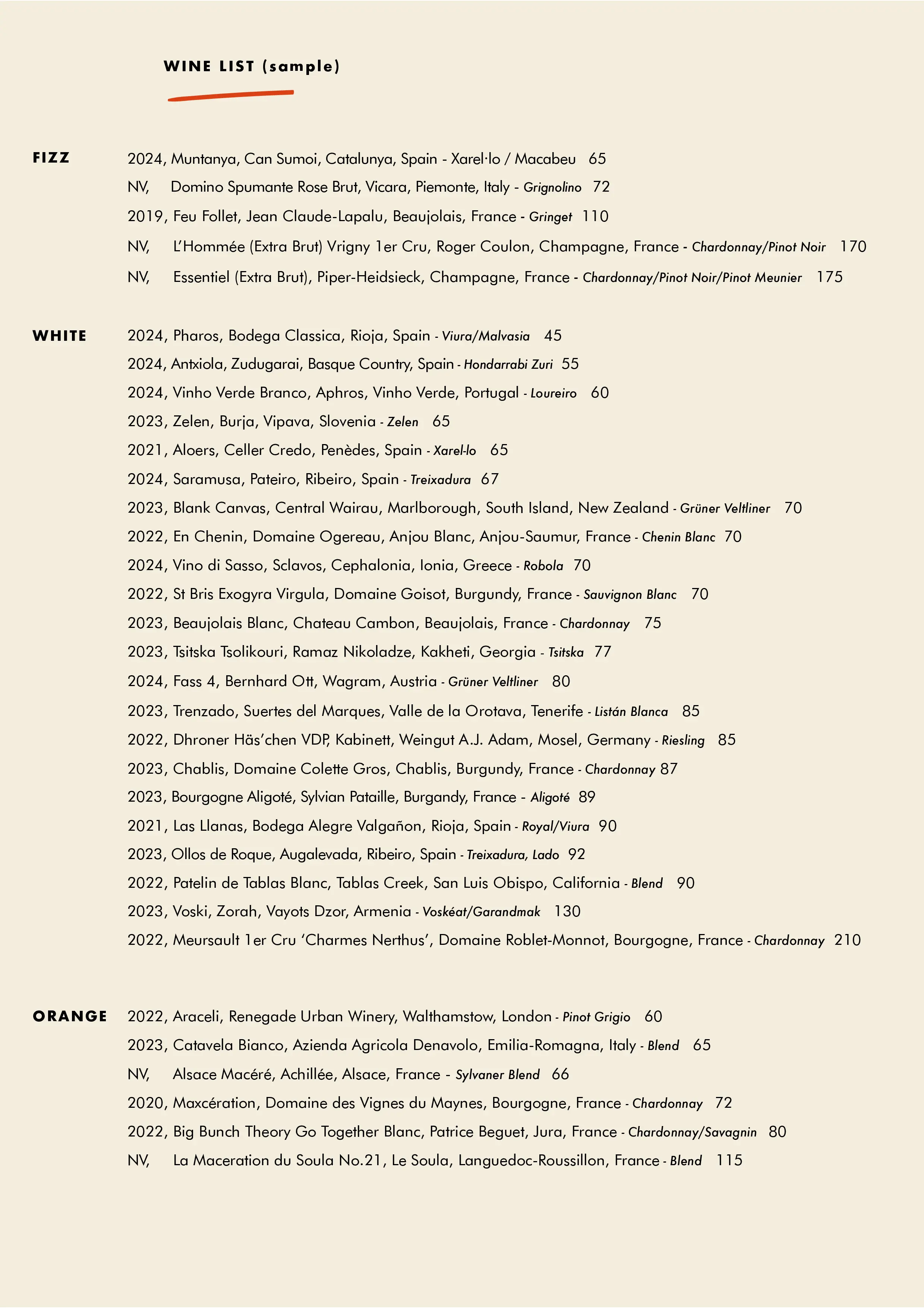 Wine List Item 1