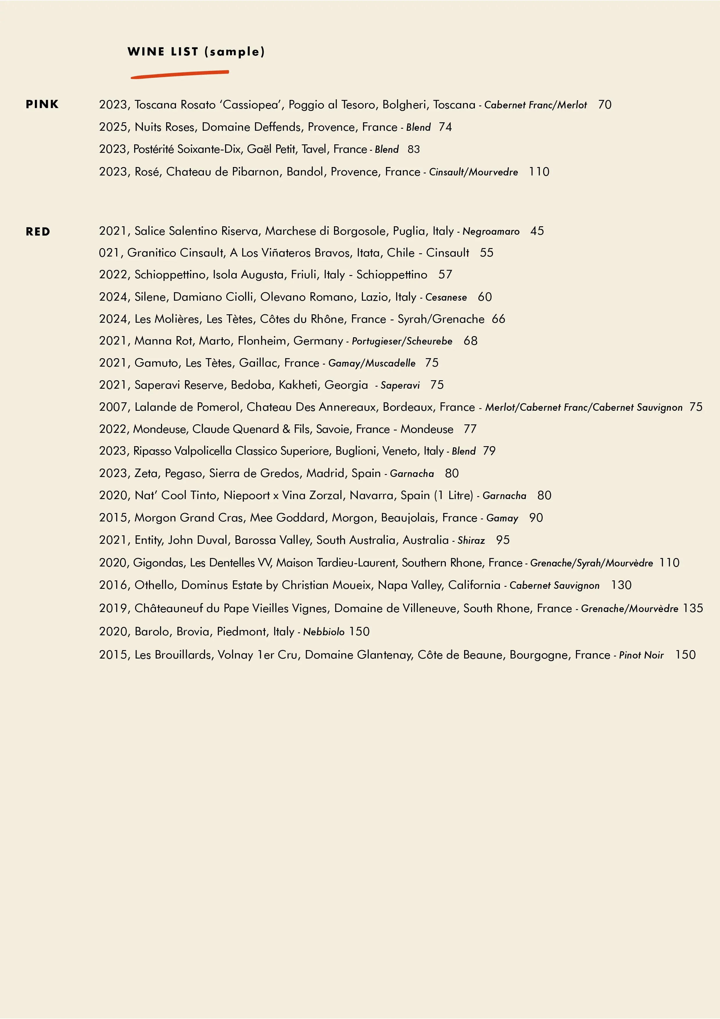 Wine List Item 2