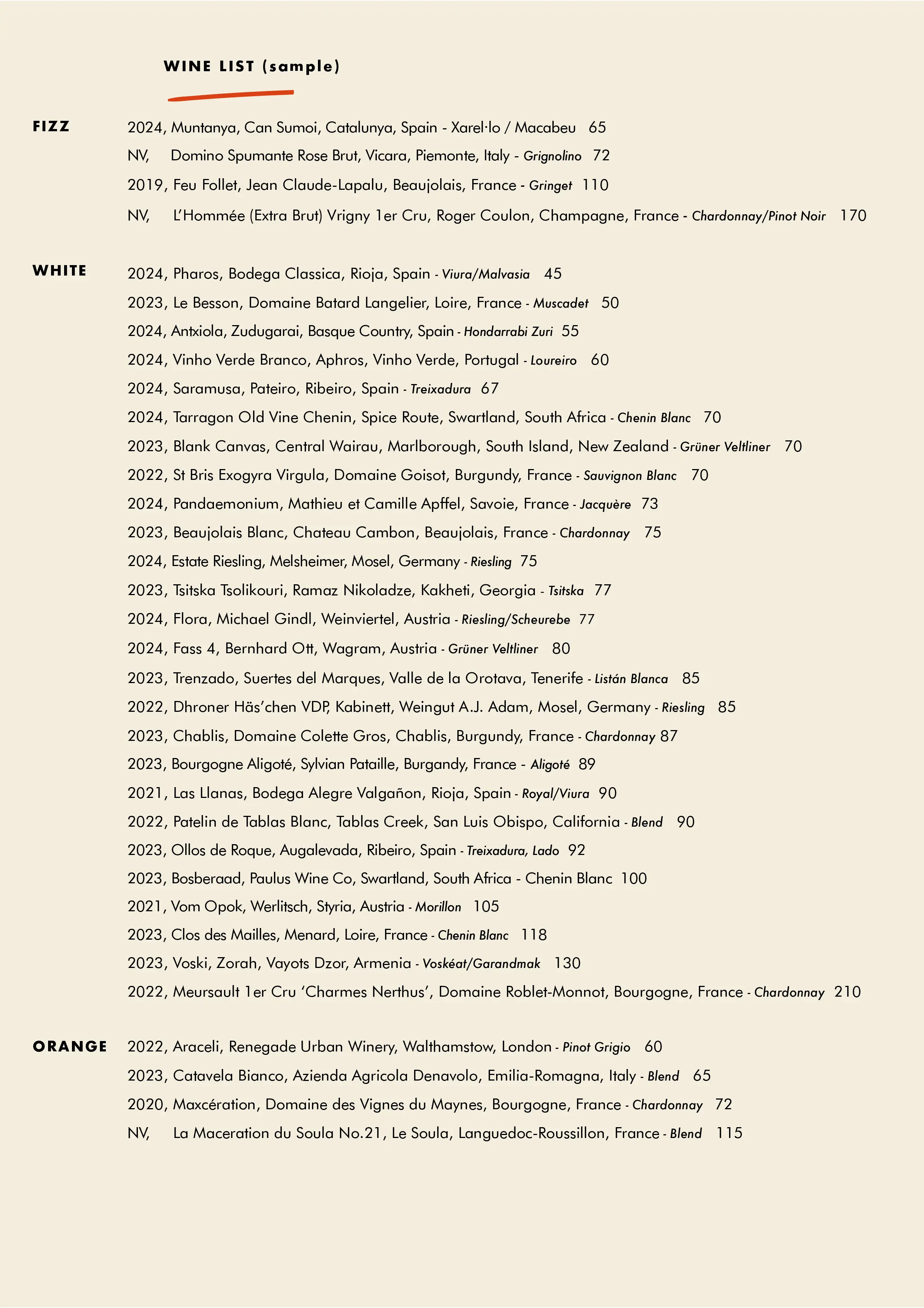 Wine List Item 1
