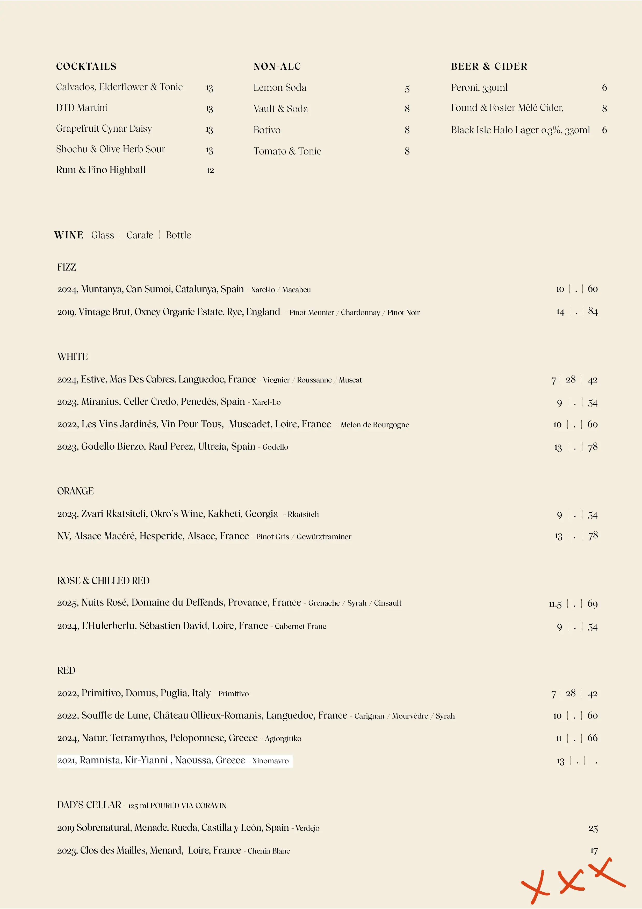 Restaurant Drinks