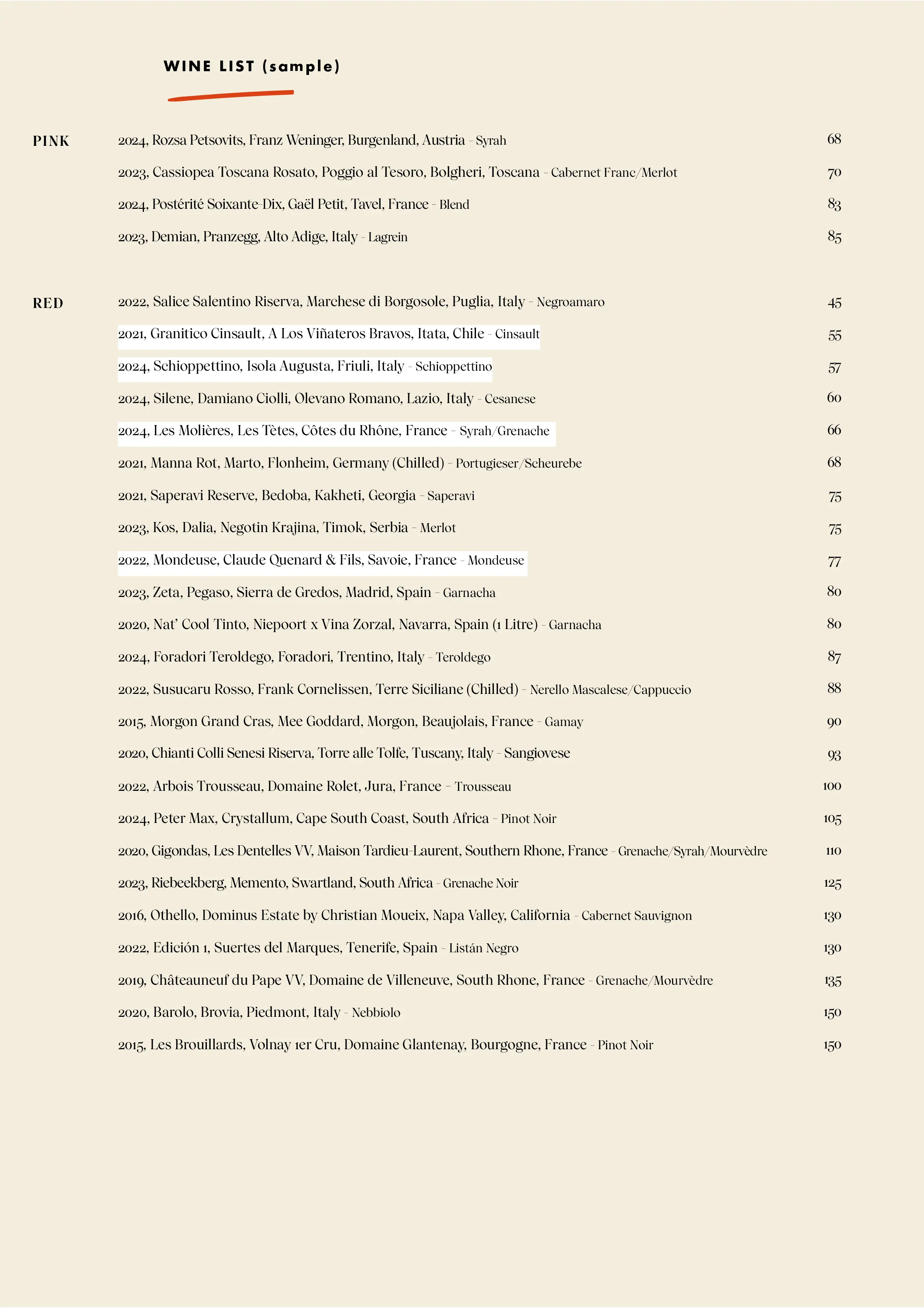 Wine List Item 2