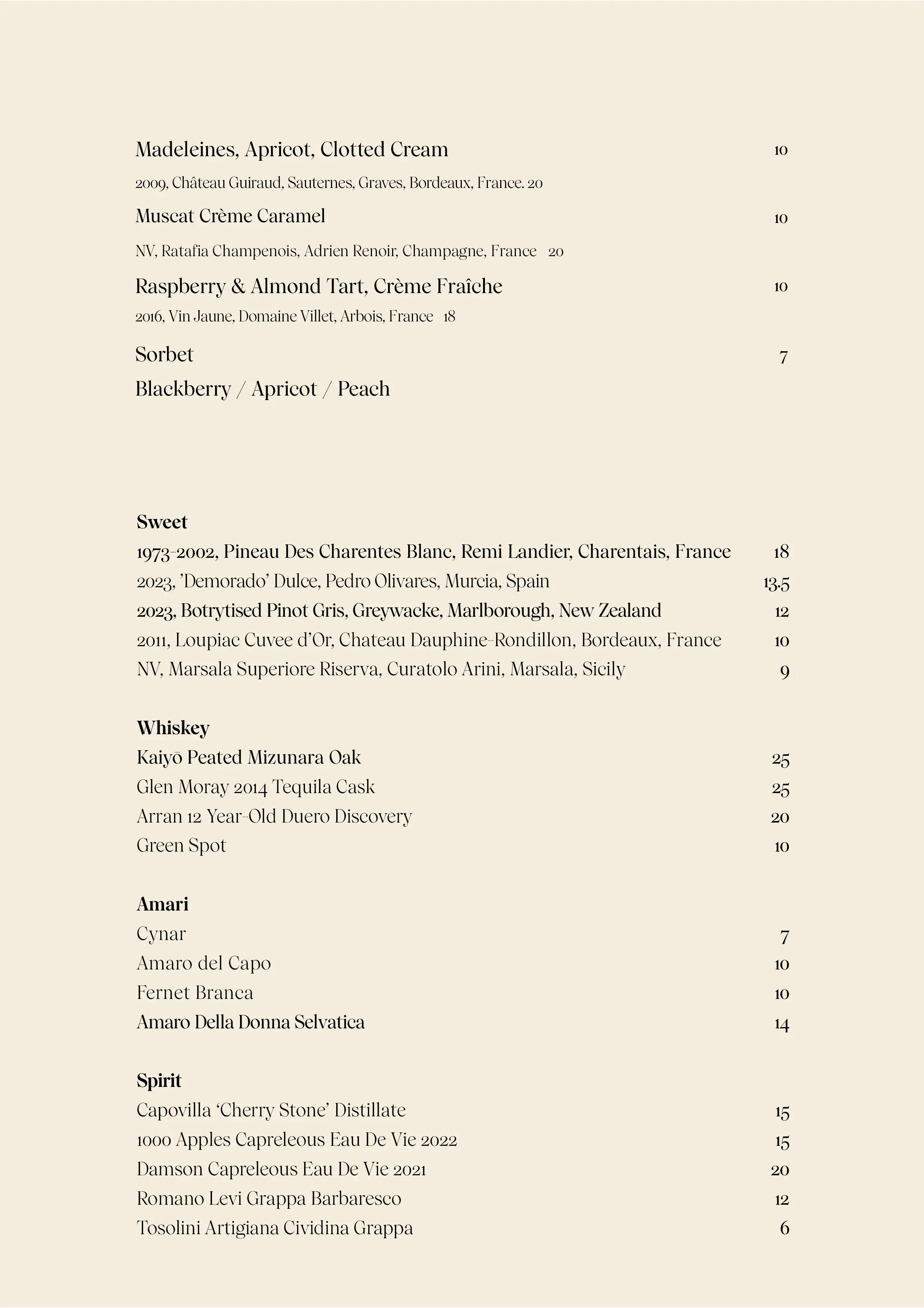 Restaurant Desserts