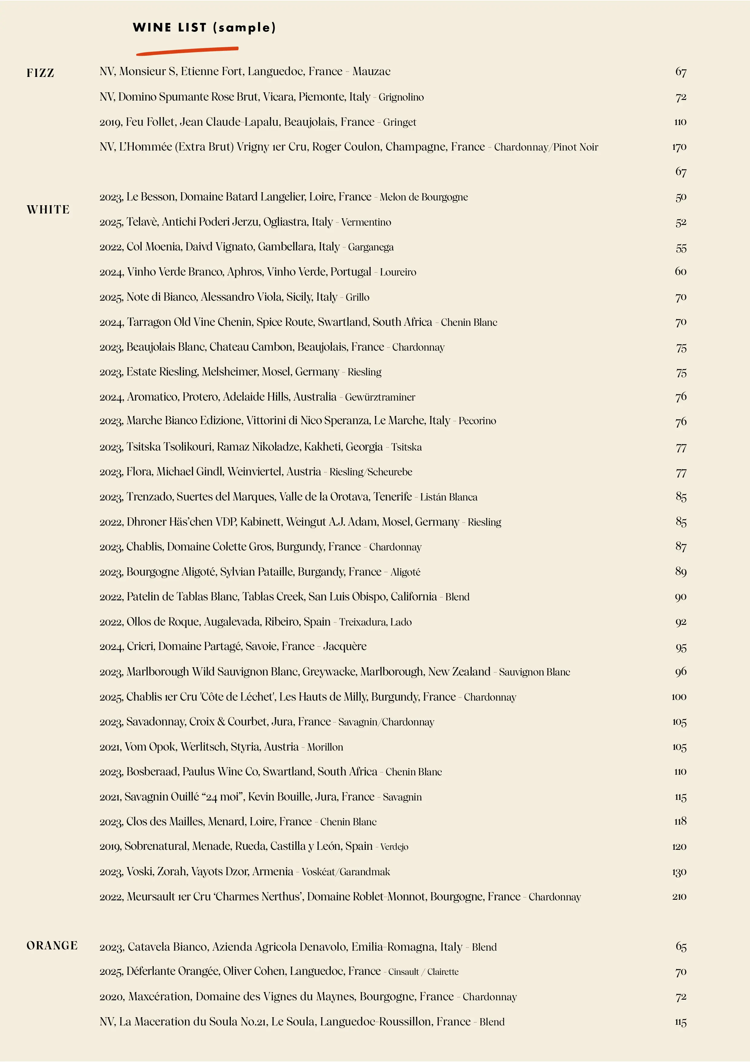 Wine List Item 1