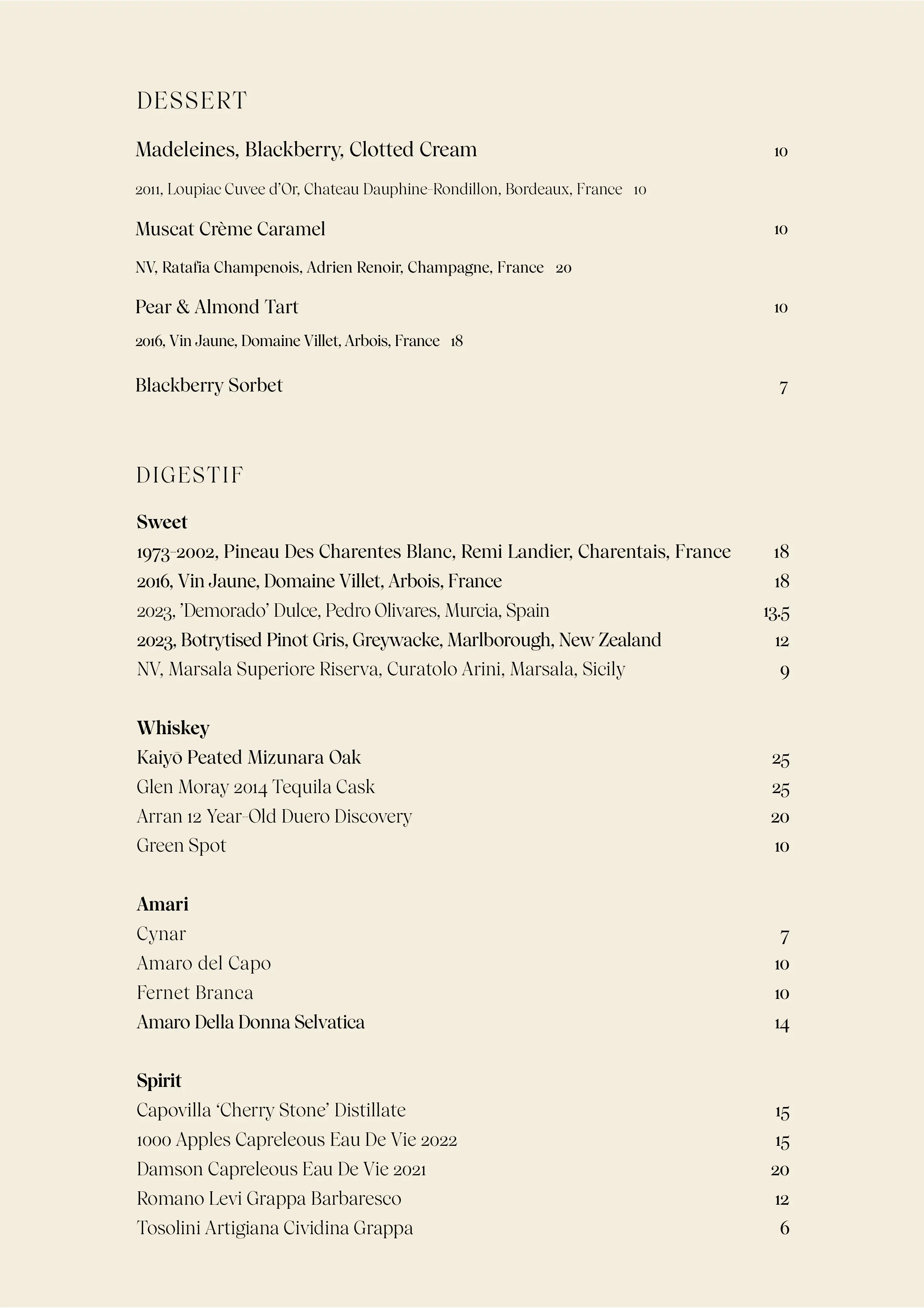 Restaurant Desserts
