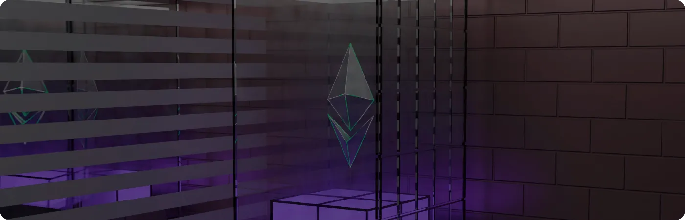 An image of a floating blockchain cube with a soft glow, symbolizing digital innovation and the decentralized nature of blockchain technology.