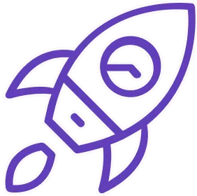 An icon of a rocket, symbolizing growth and the process of building trust in innovation or business.