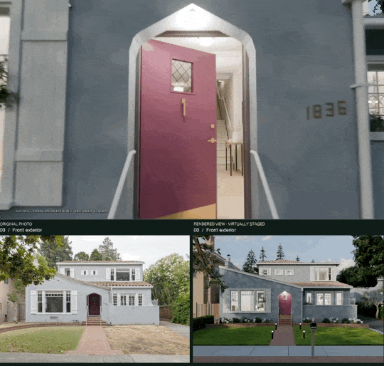 Animated 3D walkthrough of a vacation rental generated by AI from listing photos