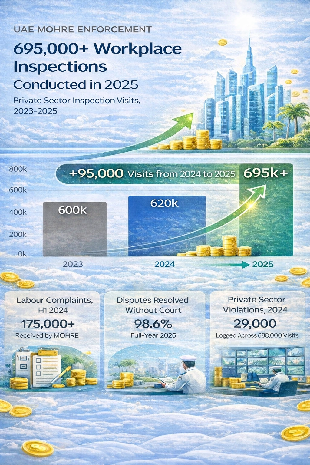 Insight Data about UAE MOHRE Enforcement: 695,000+ Workplace Inspections Conducted 2025