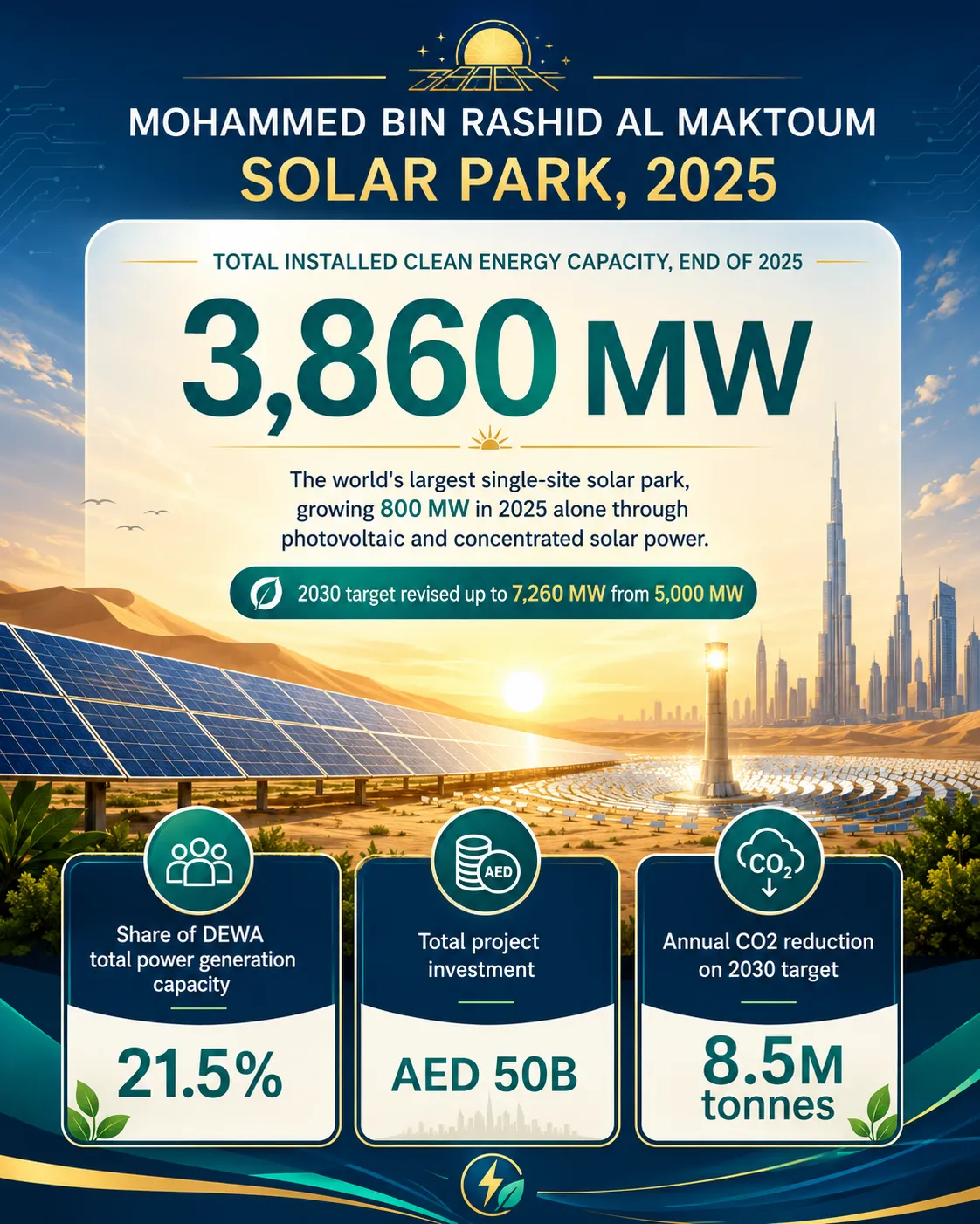 Insight Data about Mohamed Bin Rashid Al Maktoum Solar Park 2025 capacity and renewable energy metrics