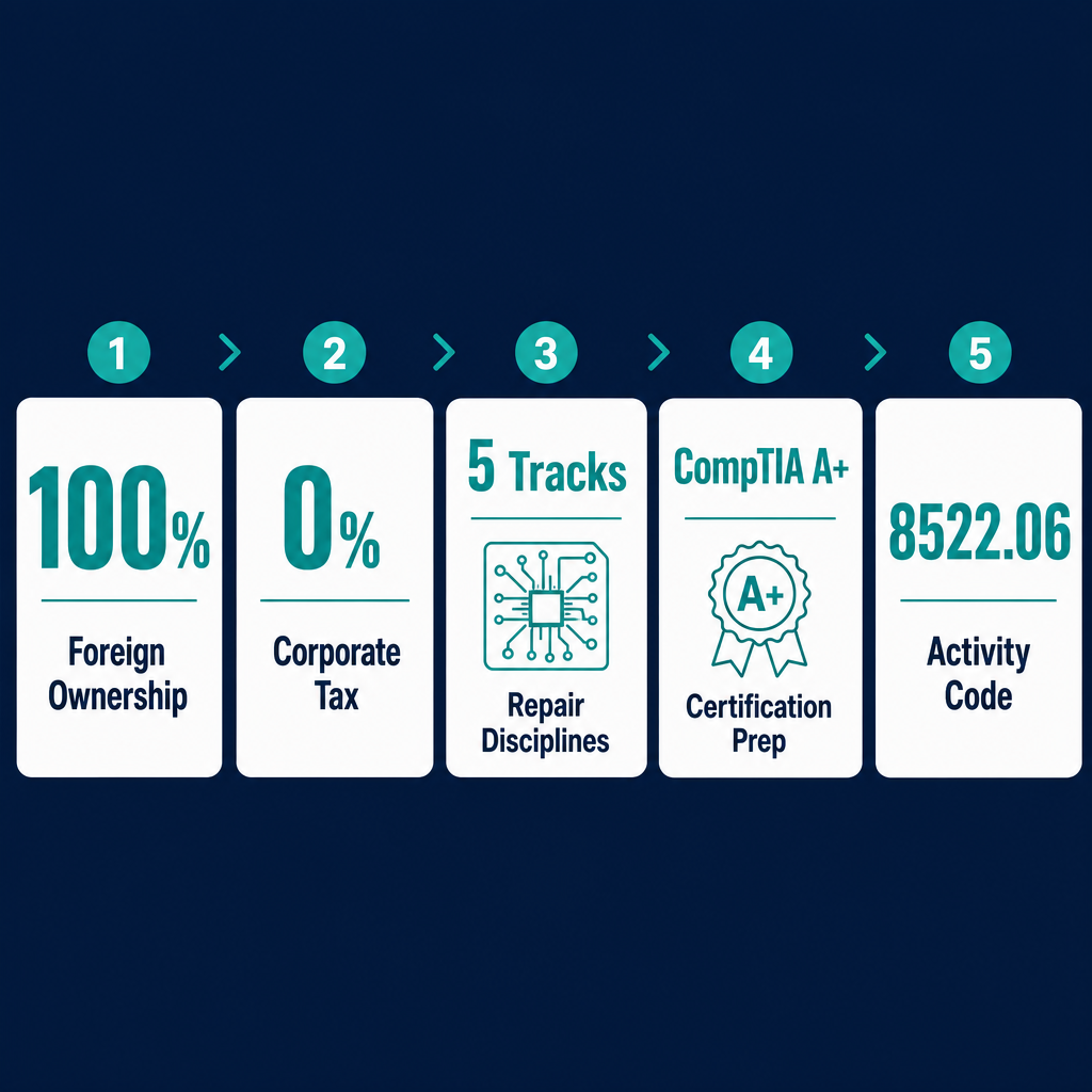 Infographic: How to Start a Computer Repair Training Business in Dubai with Meydan Free Zone