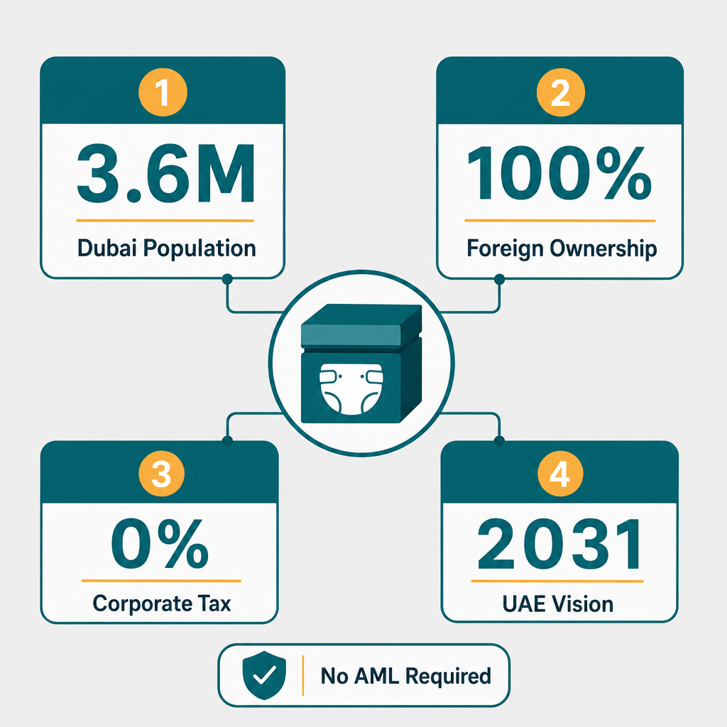 Infographic: How to Start a Diaper Supply Services Business in Dubai with Meydan Free Zone
