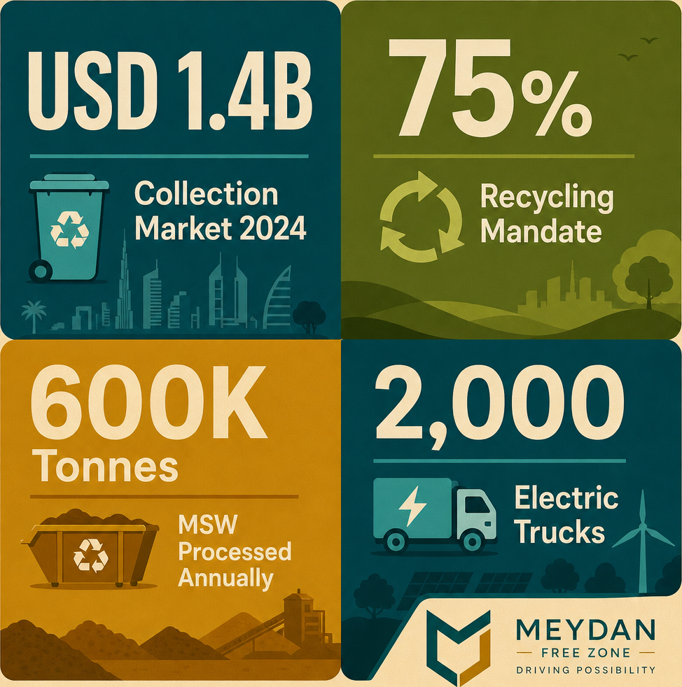 Infographic: How to Start a Garbage & Waste Collection Containers Trading Business in Dubai with Meydan Free Zone
