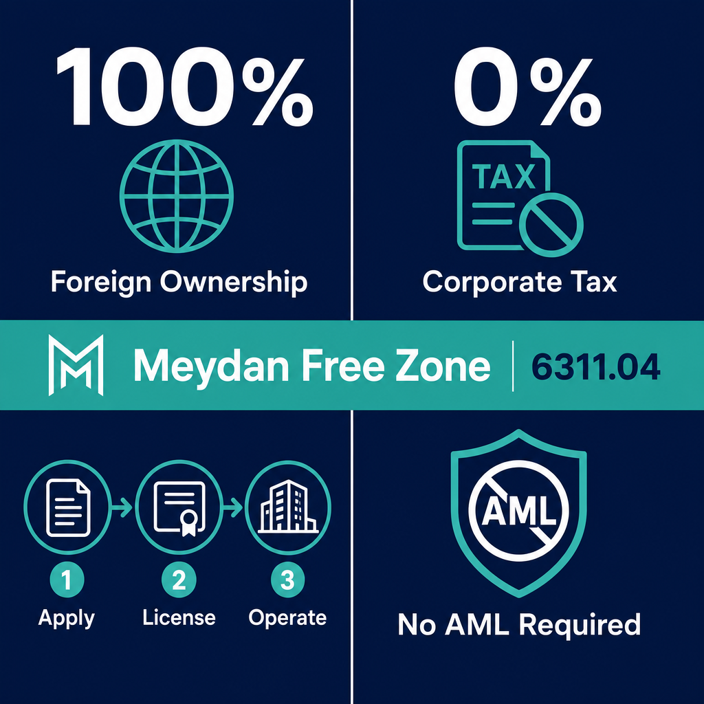 Infographic: How to Start a General Time-Share Provision of Mainframe Facilities to Clients Business in Dubai with Meydan Free Zone