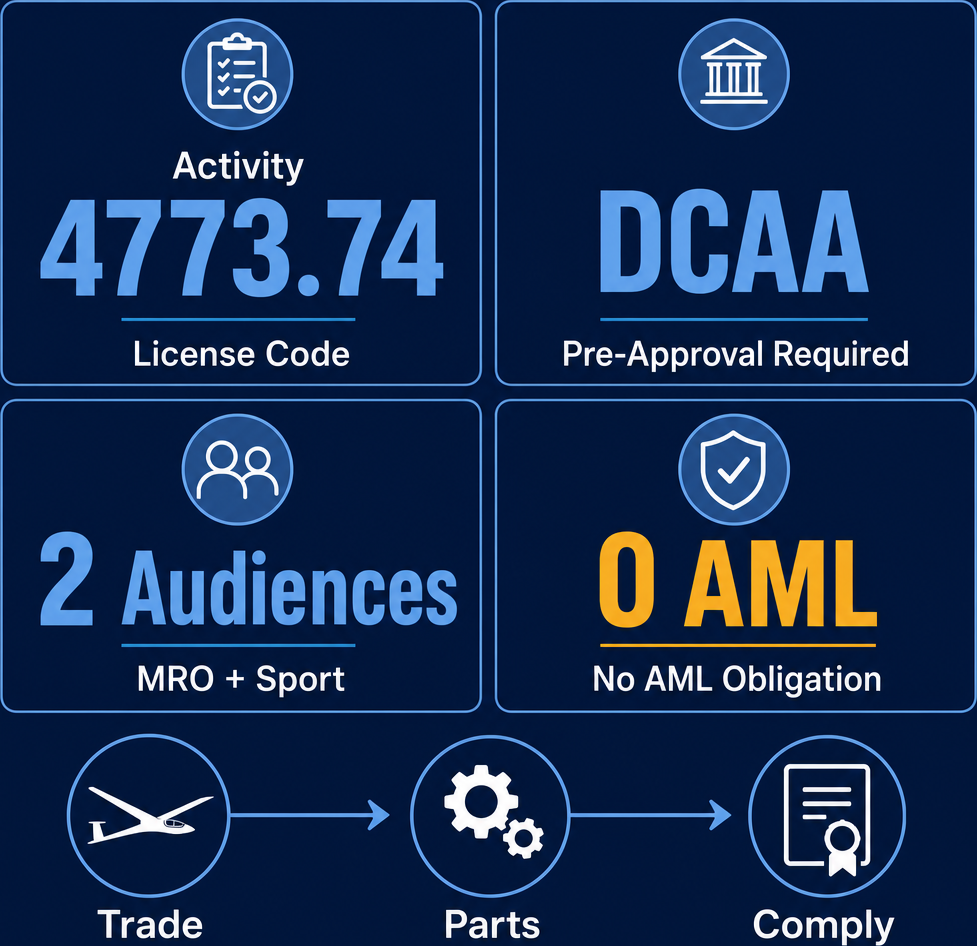 Infographic: How to Start a Gliders, Sailplanes & Spare Parts Trading Business with Meydan Free Zone