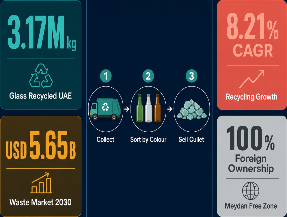 Infographic: How to Start a Glass Waste Trading Business with Meydan Free Zone