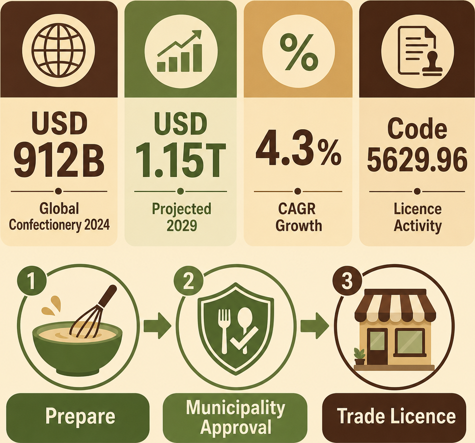 Infographic: How to Start a Local Sweets Preparing Business in Dubai with Meydan Free Zone