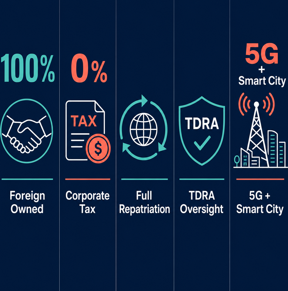 Infographic: How to Start a Maintaining and Operating Paging as Well as Cellular and Other Wireless Telecommunications Business in Dubai with Meydan Free Zone