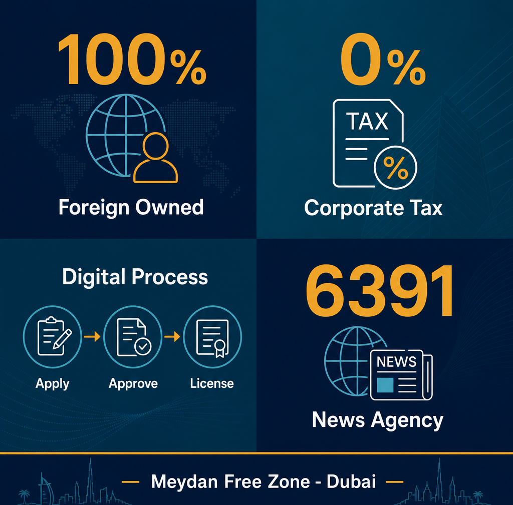 Infographic: How to Start a News Agency Business in Dubai with Meydan Free Zone