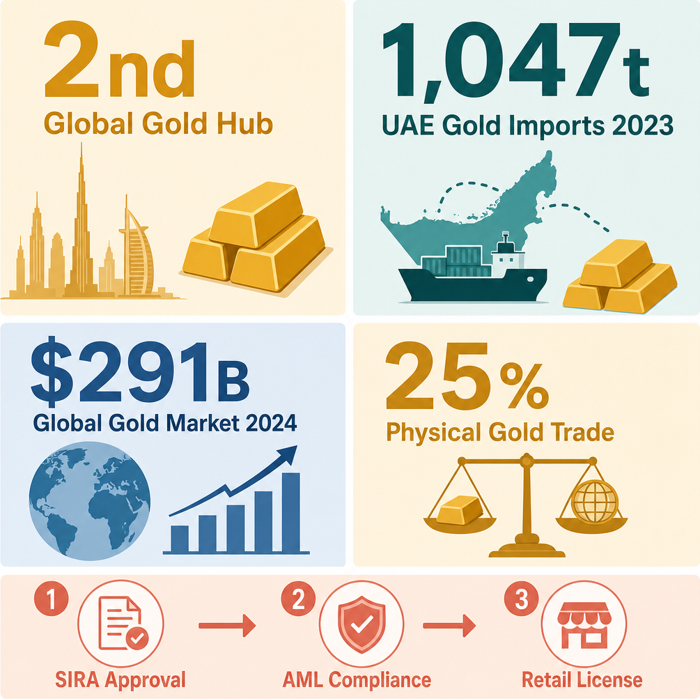 Infographic: How to Start a Non-Manufactured Precious Metal Trading Business in Dubai with Meydan Free Zone
