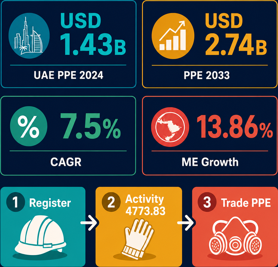 Infographic: How to Start a Occupational Hygiene & Safety Requisites Trading Business with Meydan Free Zone