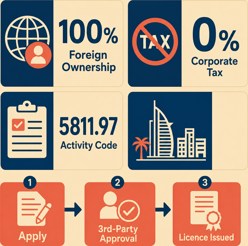Infographic: How to Start a Publishing of Books and Other Publications Services Business in Dubai with Meydan Free Zone