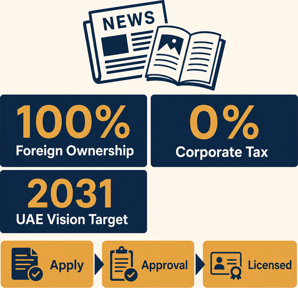 Infographic: How to Start a Publishing of Newspapers, Magazines and Periodicals Business in Dubai with Meydan Free Zone