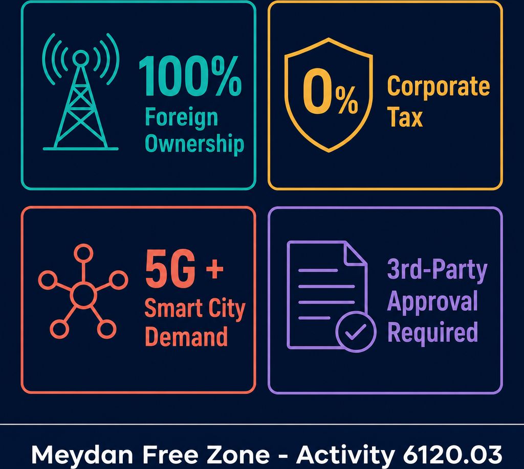 Infographic: How to Start a Purchasing Access and Network Capacity from Owners and Operators of Networks Business in Dubai with Meydan Free Zone