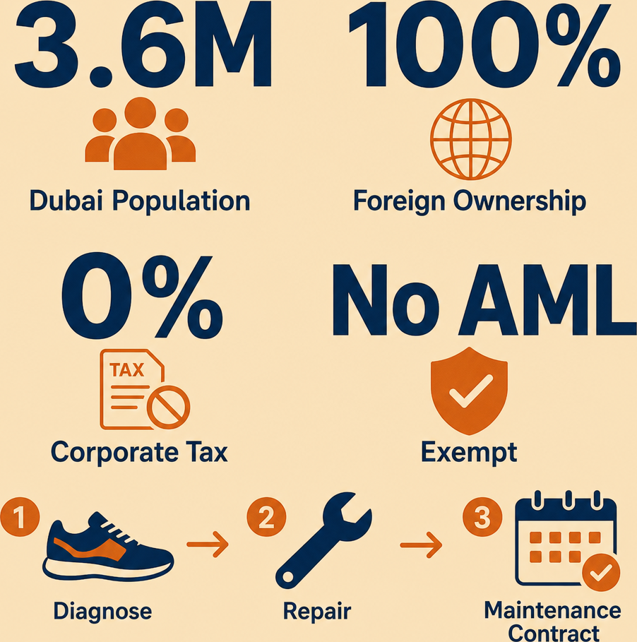 Infographic: How to Start a Repair of Footwear and Leather Goods Business in Dubai with Meydan Free Zone