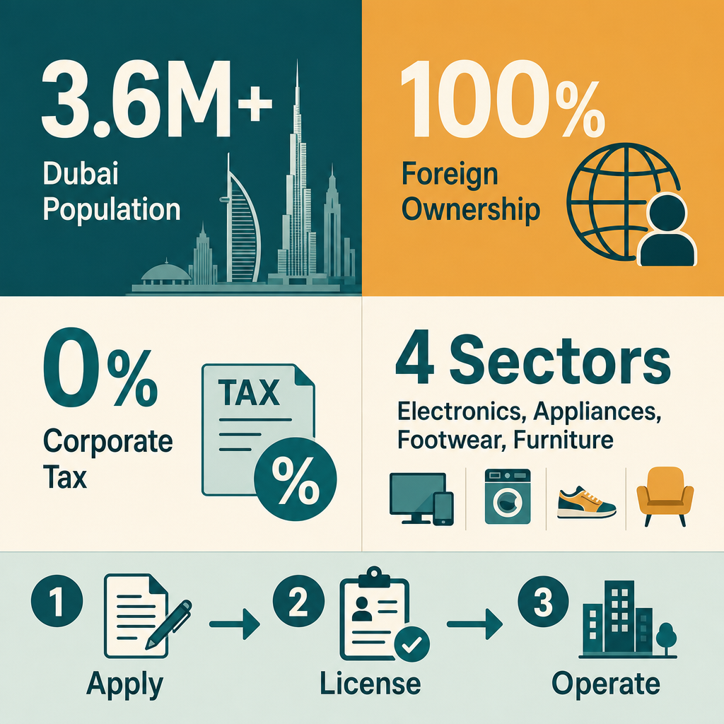 Infographic: How to Start a Repair of Personal and Household Goods Business in Dubai with Meydan Free Zone