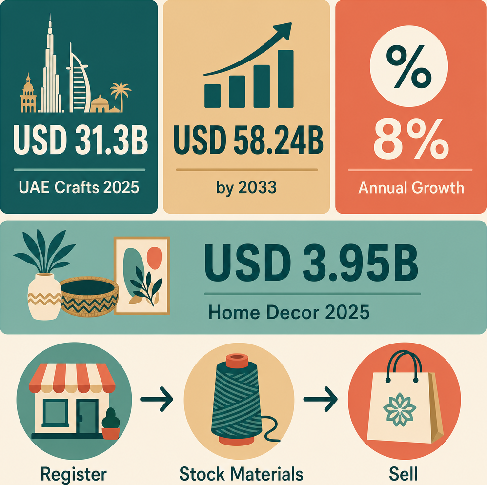 Infographic: How to Start a Retail Sale of Basic Materials for Rug, Tapestry or Embroidery Making Business in Dubai with Meydan Free Zone