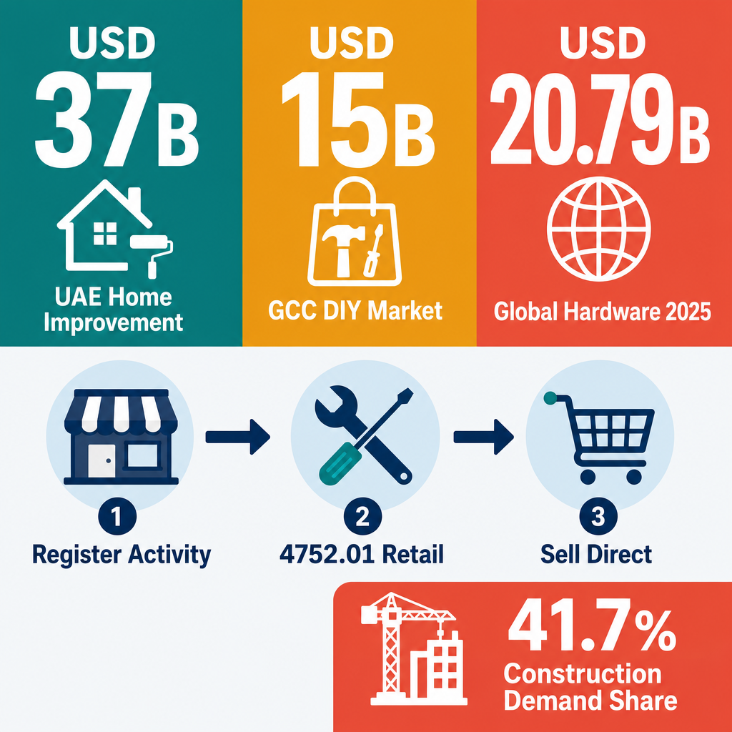 Infographic: How to Start a Retail Sale of Hardware Business in Dubai with Meydan Free Zone