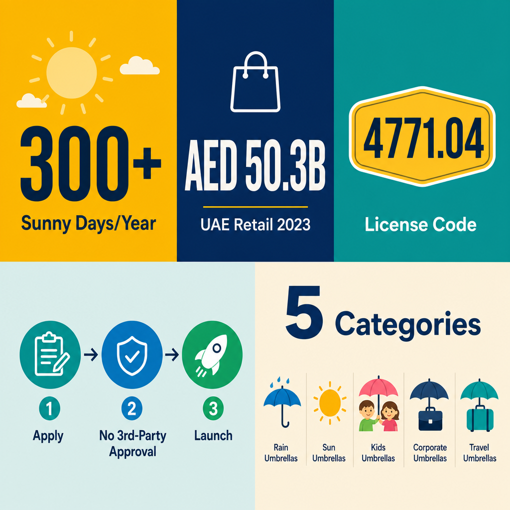 Infographic: How to Start a Retail Sale Of Umbrellas Business with Meydan Free Zone