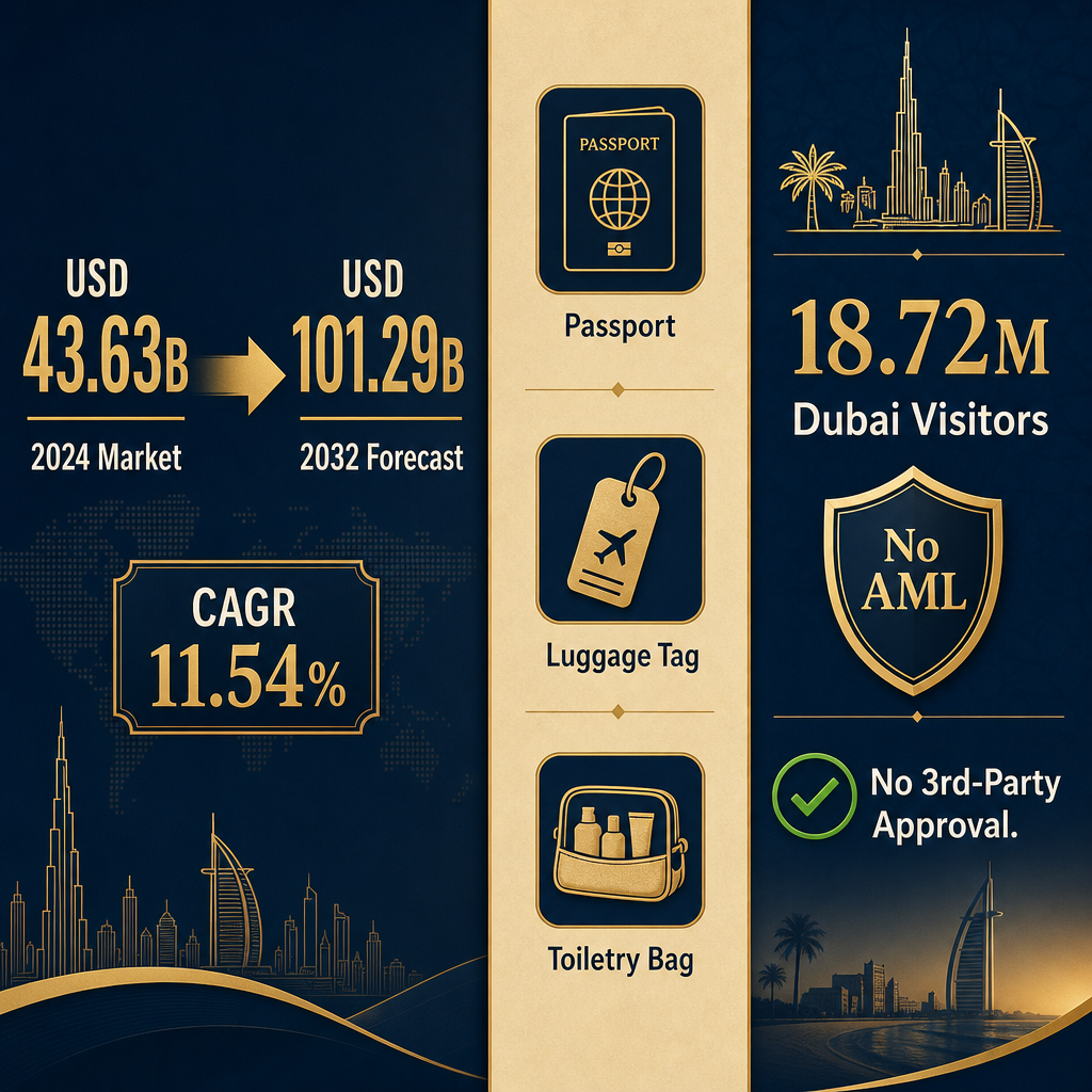 Infographic: How to Start a Retail Sale Of Travel Accessories Of Leather And Leather Substitutes Business with Meydan Free Zone