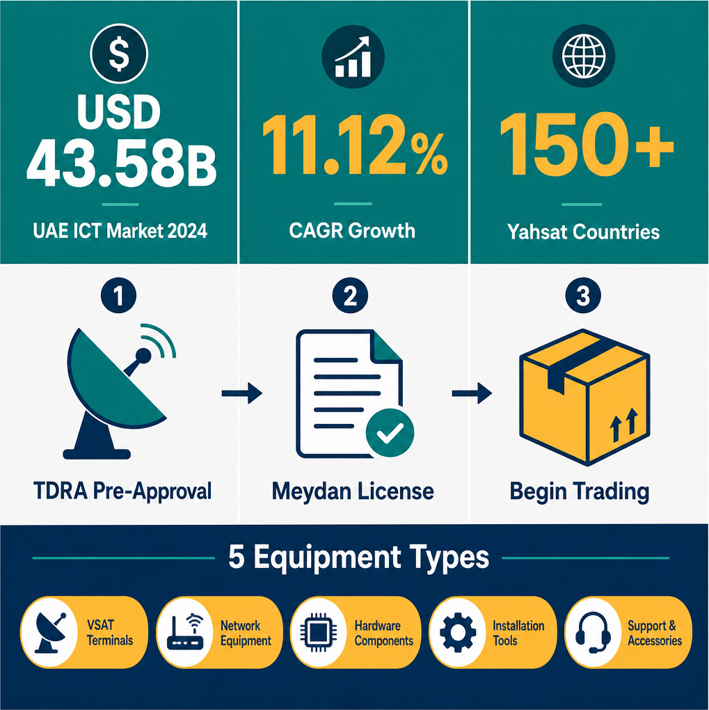 Infographic: How to Start a Satellite Receiving Equipment Trading Business with Meydan Free Zone