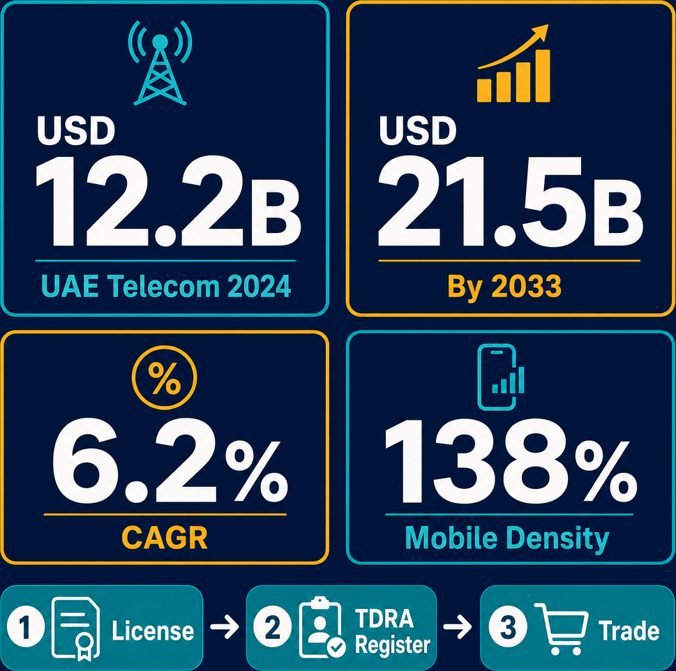 Infographic: How to Start a Telephones & Telecommunications Equipment Trading Business with Meydan Free Zone