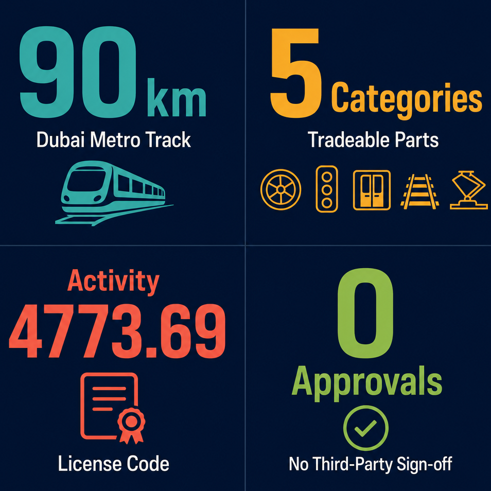 Infographic: How to Start a Trains Spare Parts & Components Trading Business with Meydan Free Zone