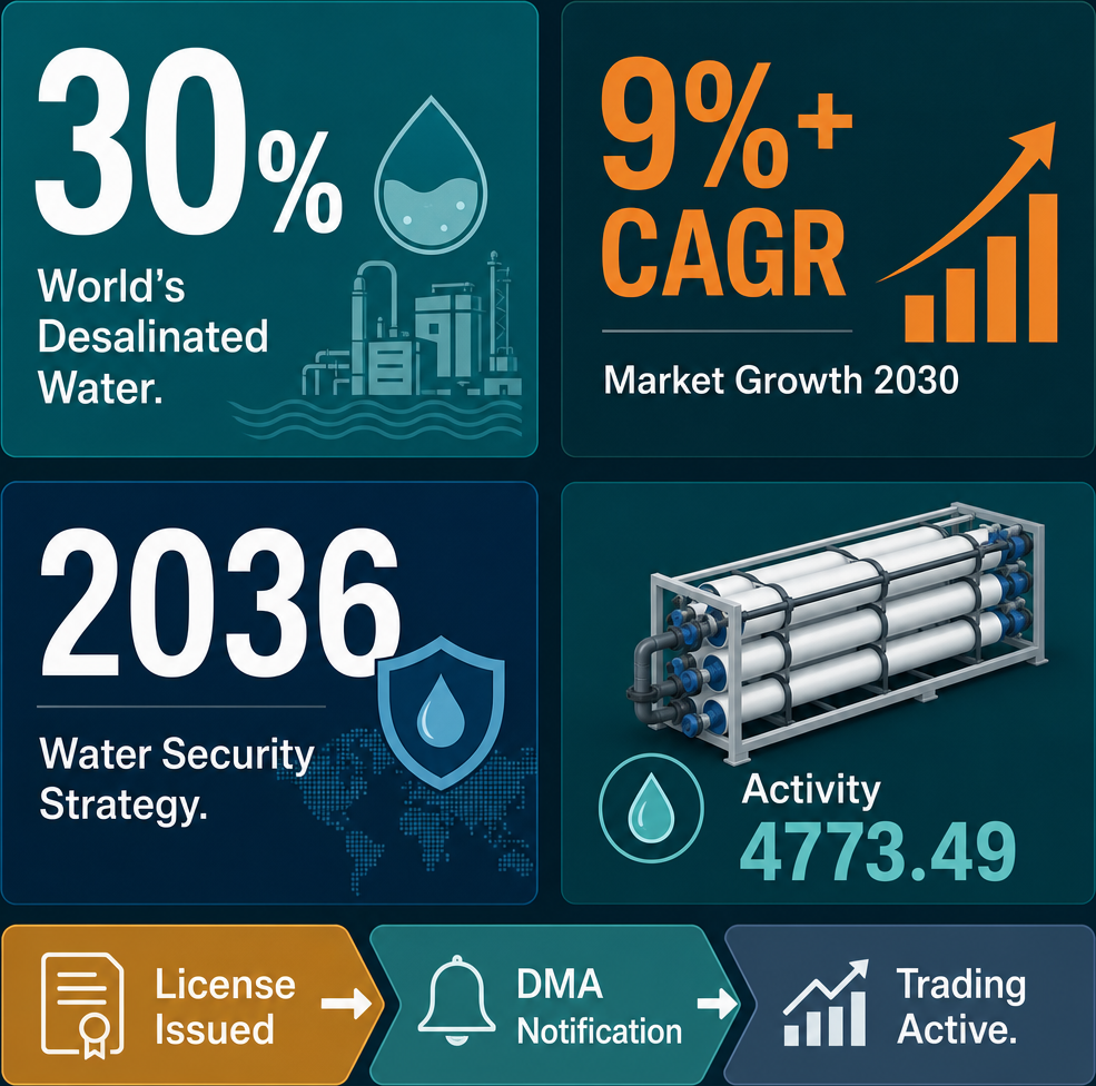 Infographic: How to Start a Water Desalination Equipment Trading Business with Meydan Free Zone