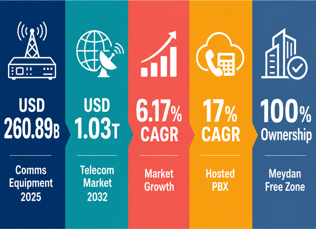 Infographic: How to Start a Wholesale Telephone & Communications Equipment Business with Meydan Free Zone