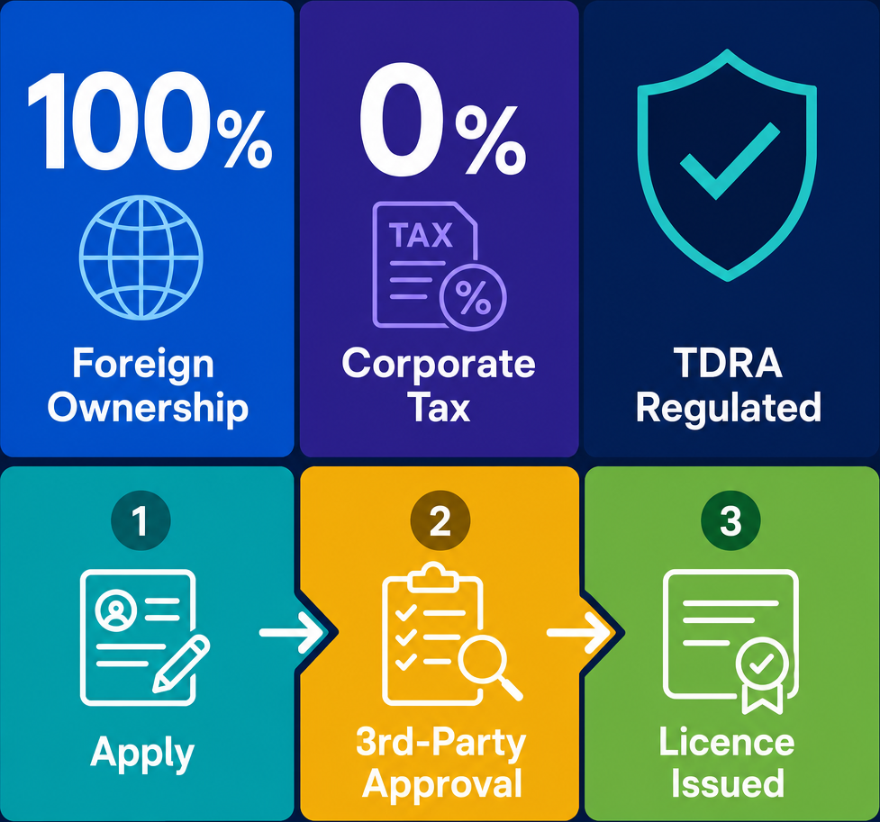 Infographic: How to Start a Wired Telecommunications Activities Business in Dubai with Meydan Free Zone