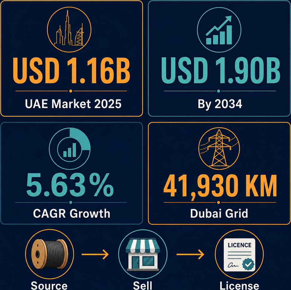 Infographic: How to Start a Wires & Cables Trading Business in Dubai with Meydan Free Zone