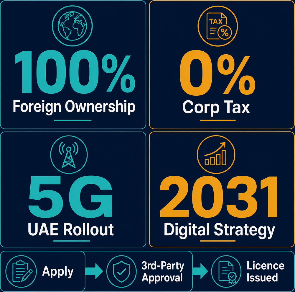 Infographic: How to Start an Operating, Maintaining or Providing Access to Facilities for the Transmission of Voice Business in Dubai with Meydan Free Zone