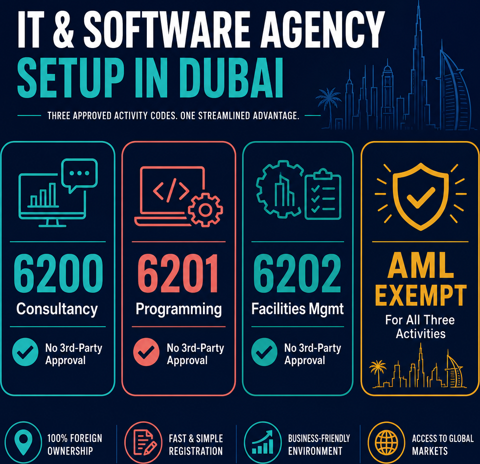 Infographic: IT and Software Agency Business setup in Dubai