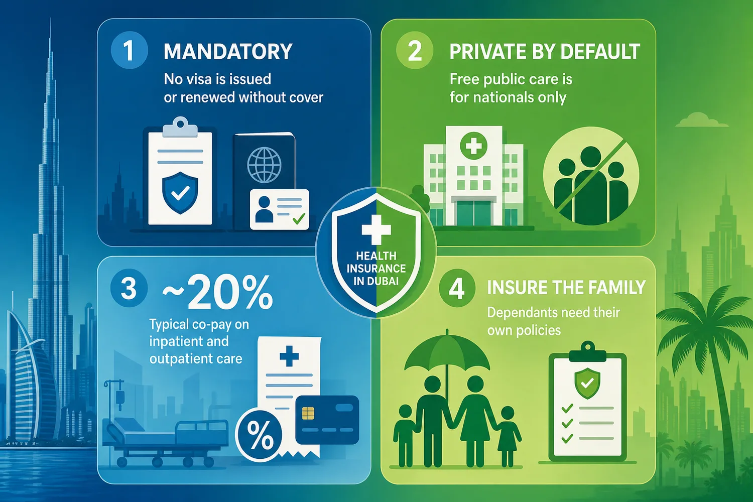 Side-by-side comparison of public and private healthcare options for expats in Dubai