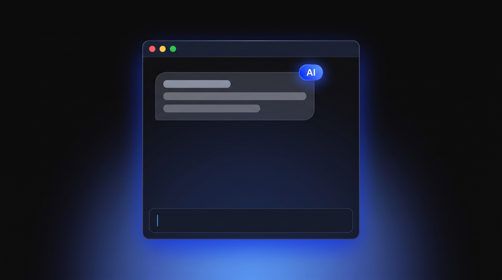 Chatbot-beszélgetés AI-jelzéssel az üdvözlő üzenetben