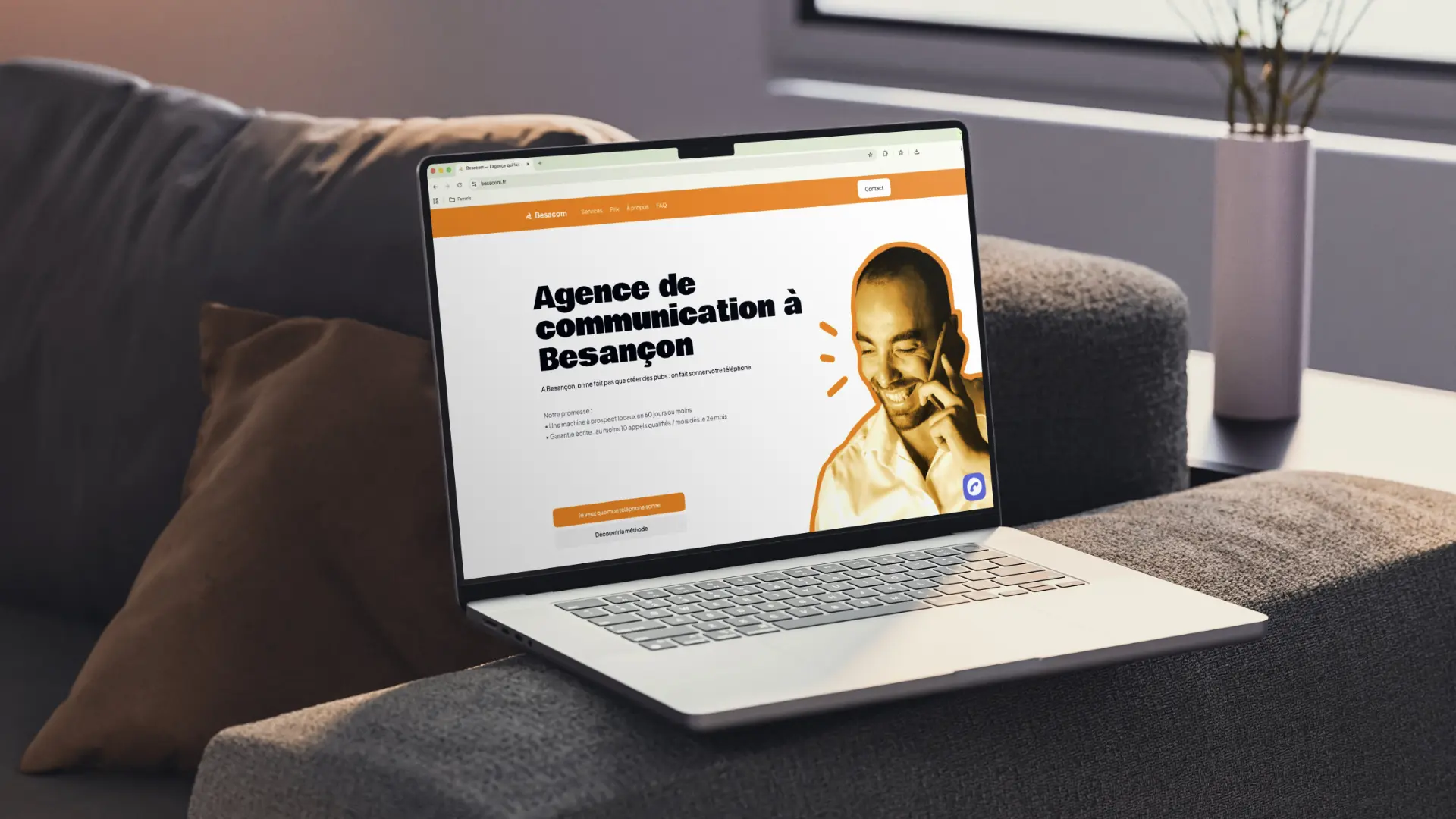 Le site internet de Besacom, agence d'acquisition de client dans le Doubs