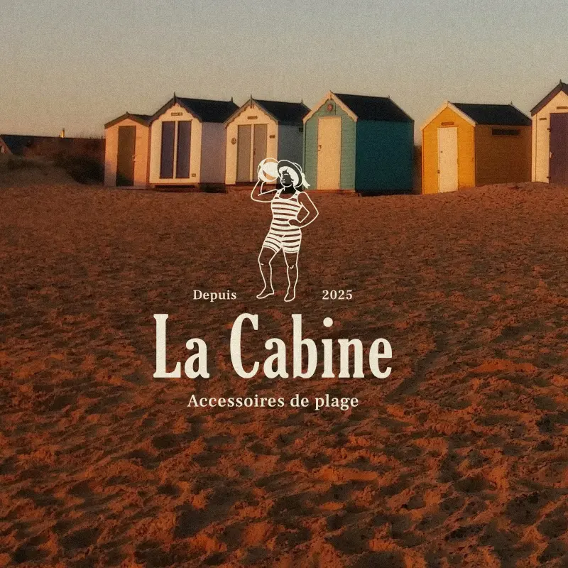 Logo illustré et fait main pour des accessoires de plage