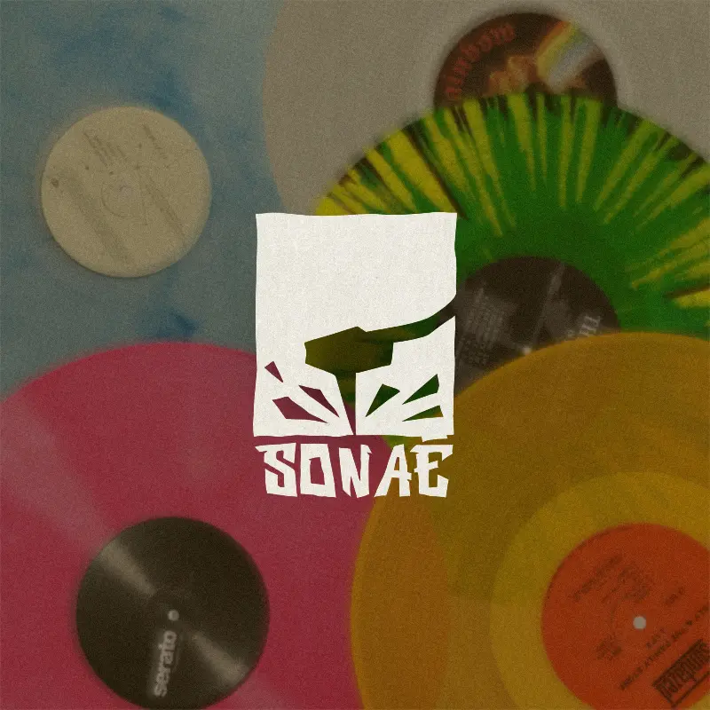 Logo grunge pour une marque de disque