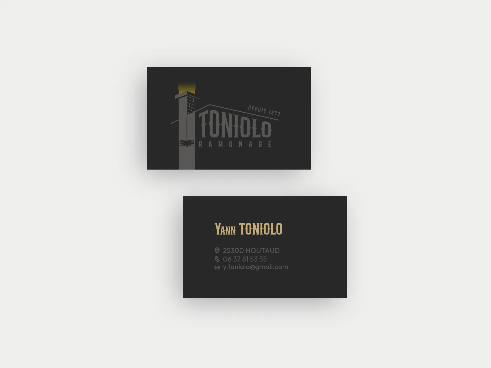 Carte de visite recto verso pour un artisan ramoneur