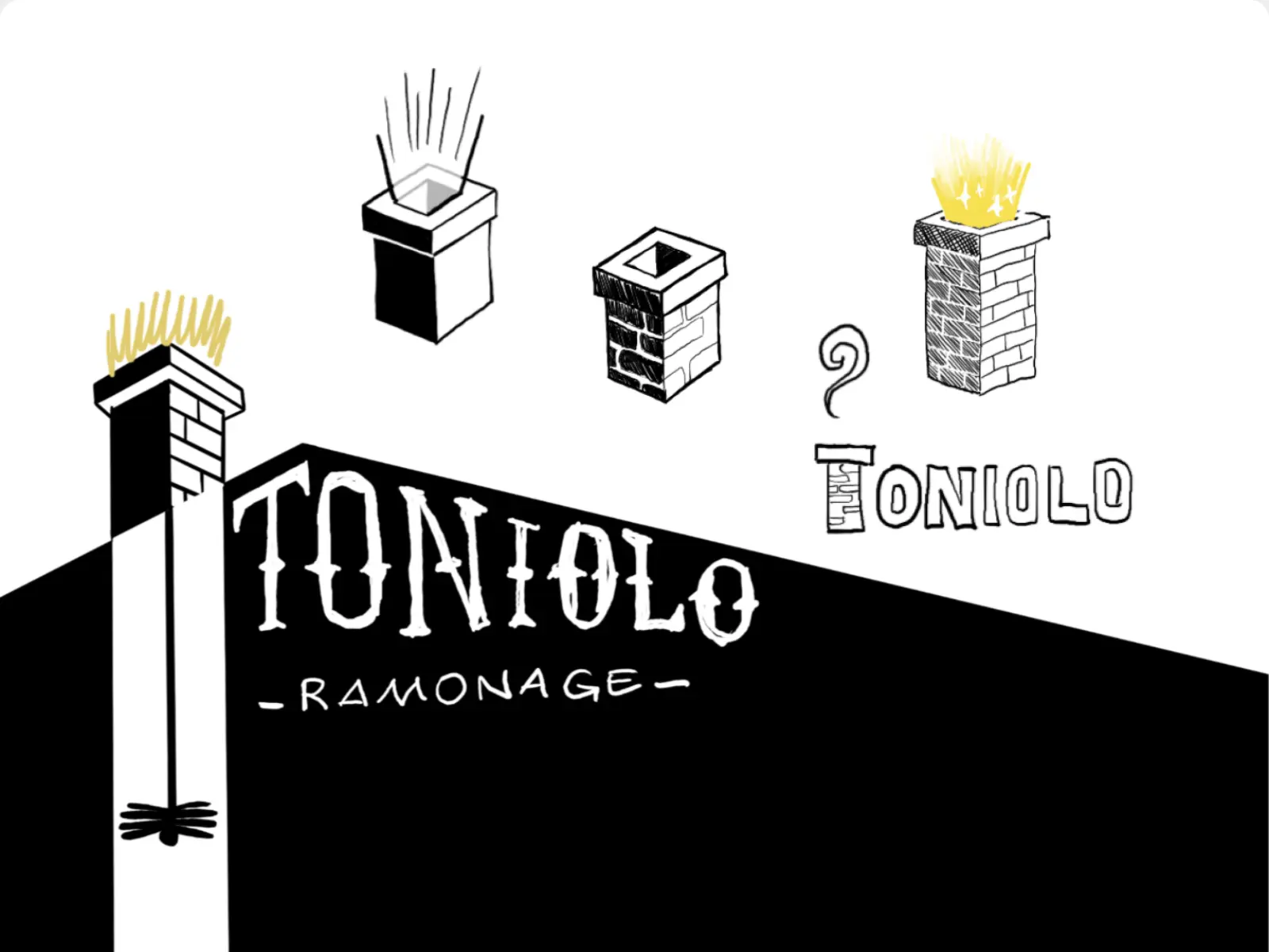 Croquis et recherches pour le logo Toniolo