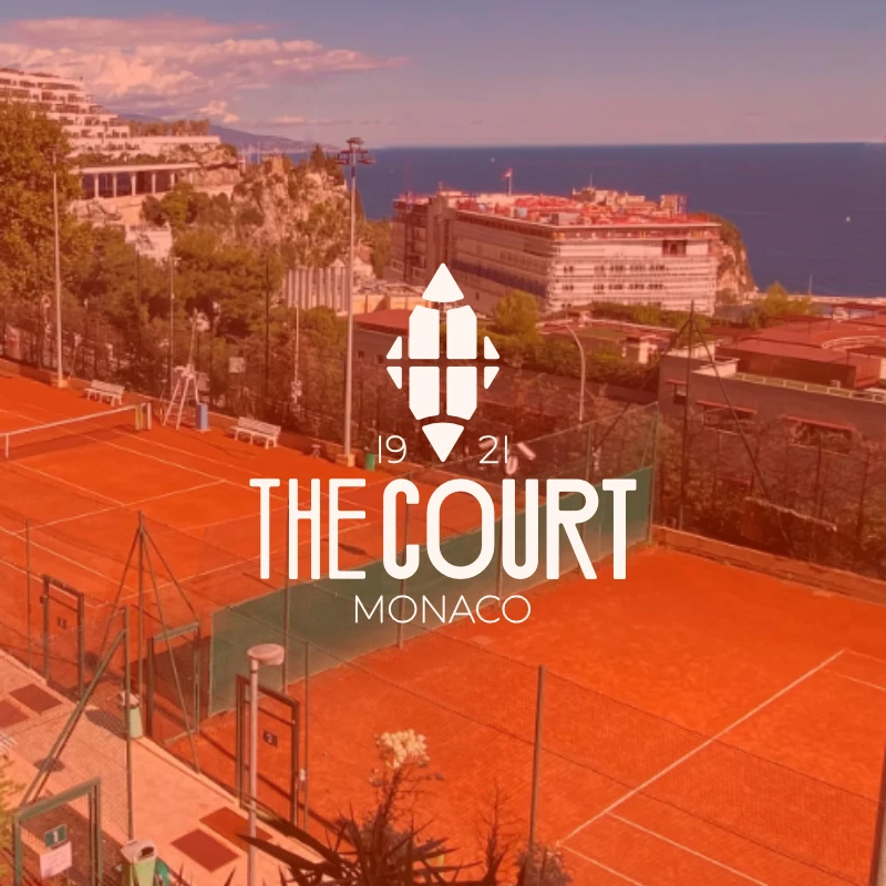 Logo vintage et classe pour un club de tennis monégasque